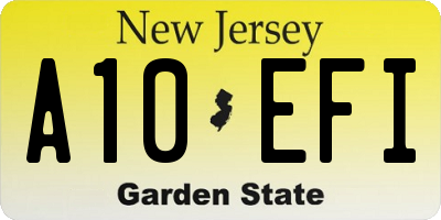 NJ license plate A10EFI