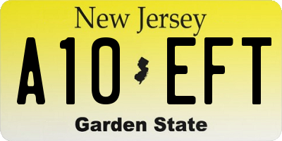 NJ license plate A10EFT