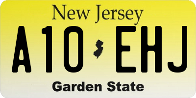 NJ license plate A10EHJ