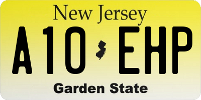 NJ license plate A10EHP