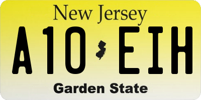 NJ license plate A10EIH