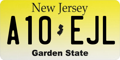 NJ license plate A10EJL