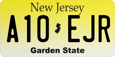 NJ license plate A10EJR
