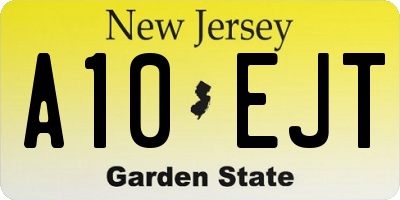 NJ license plate A10EJT