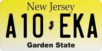 NJ license plate A10EKA