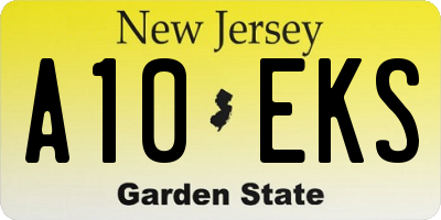 NJ license plate A10EKS
