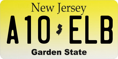 NJ license plate A10ELB