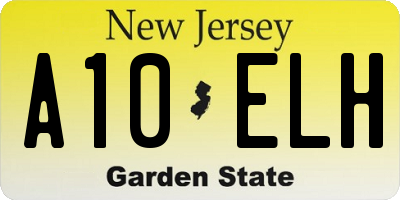NJ license plate A10ELH