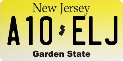 NJ license plate A10ELJ