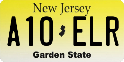 NJ license plate A10ELR