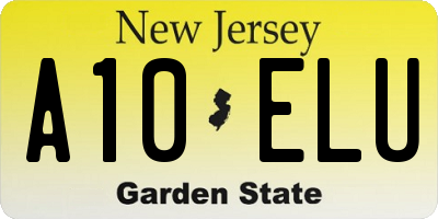 NJ license plate A10ELU