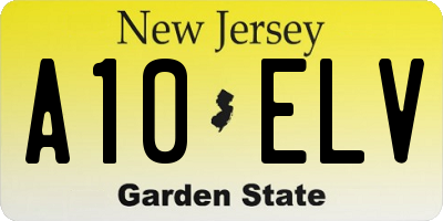 NJ license plate A10ELV