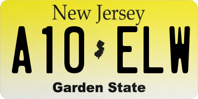 NJ license plate A10ELW