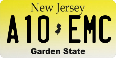 NJ license plate A10EMC
