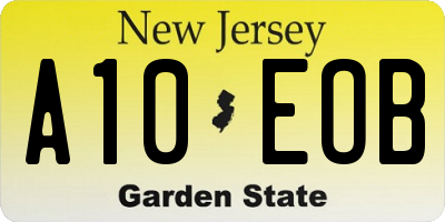 NJ license plate A10EOB