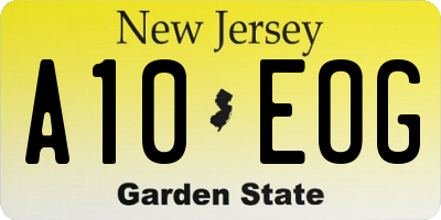NJ license plate A10EOG