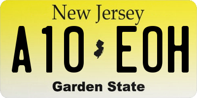 NJ license plate A10EOH