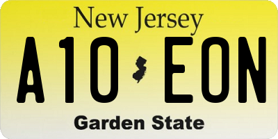 NJ license plate A10EON