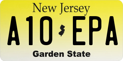 NJ license plate A10EPA