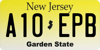 NJ license plate A10EPB