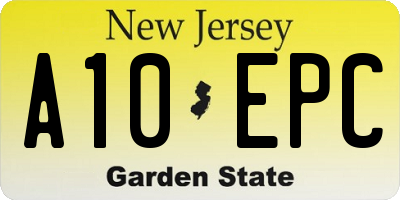 NJ license plate A10EPC