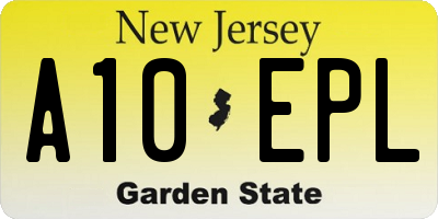 NJ license plate A10EPL