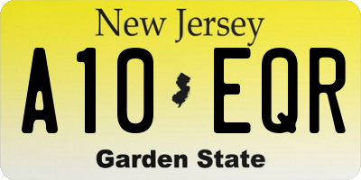 NJ license plate A10EQR