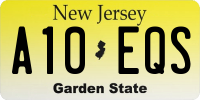 NJ license plate A10EQS