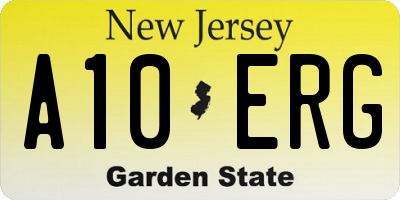 NJ license plate A10ERG