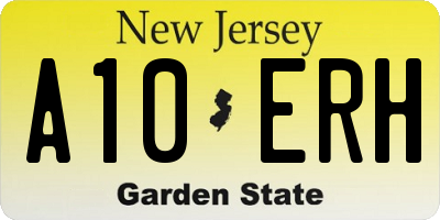 NJ license plate A10ERH