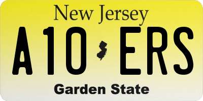NJ license plate A10ERS