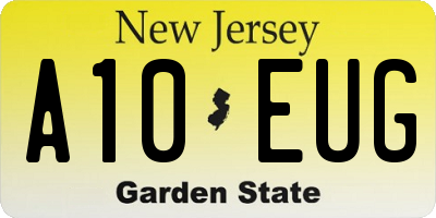 NJ license plate A10EUG