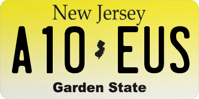 NJ license plate A10EUS