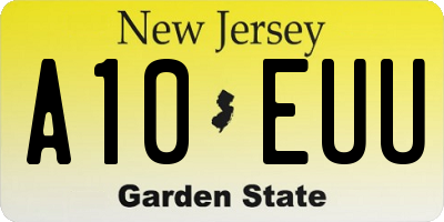NJ license plate A10EUU