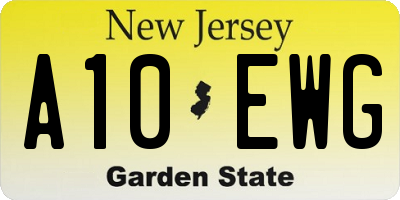 NJ license plate A10EWG