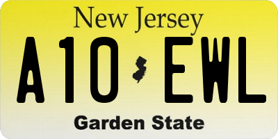 NJ license plate A10EWL