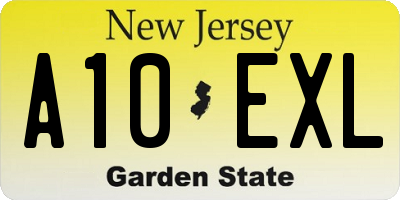 NJ license plate A10EXL