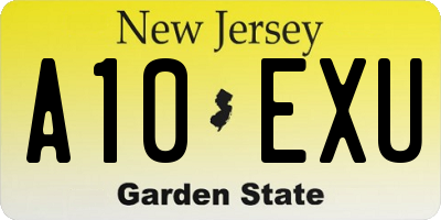 NJ license plate A10EXU