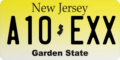 NJ license plate A10EXX