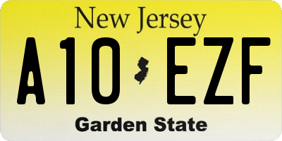 NJ license plate A10EZF