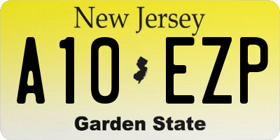NJ license plate A10EZP