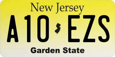 NJ license plate A10EZS