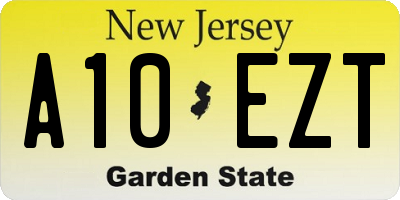 NJ license plate A10EZT