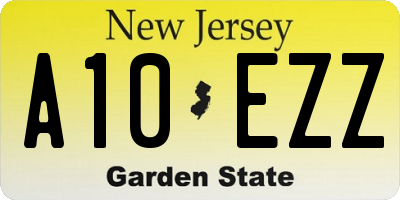 NJ license plate A10EZZ