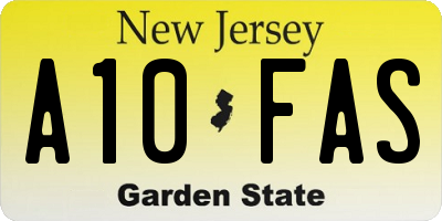 NJ license plate A10FAS