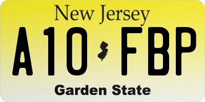NJ license plate A10FBP
