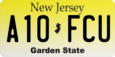 NJ license plate A10FCU