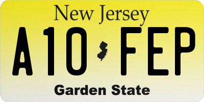 NJ license plate A10FEP