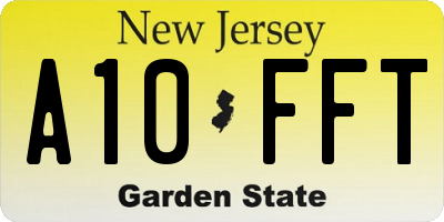 NJ license plate A10FFT