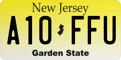 NJ license plate A10FFU